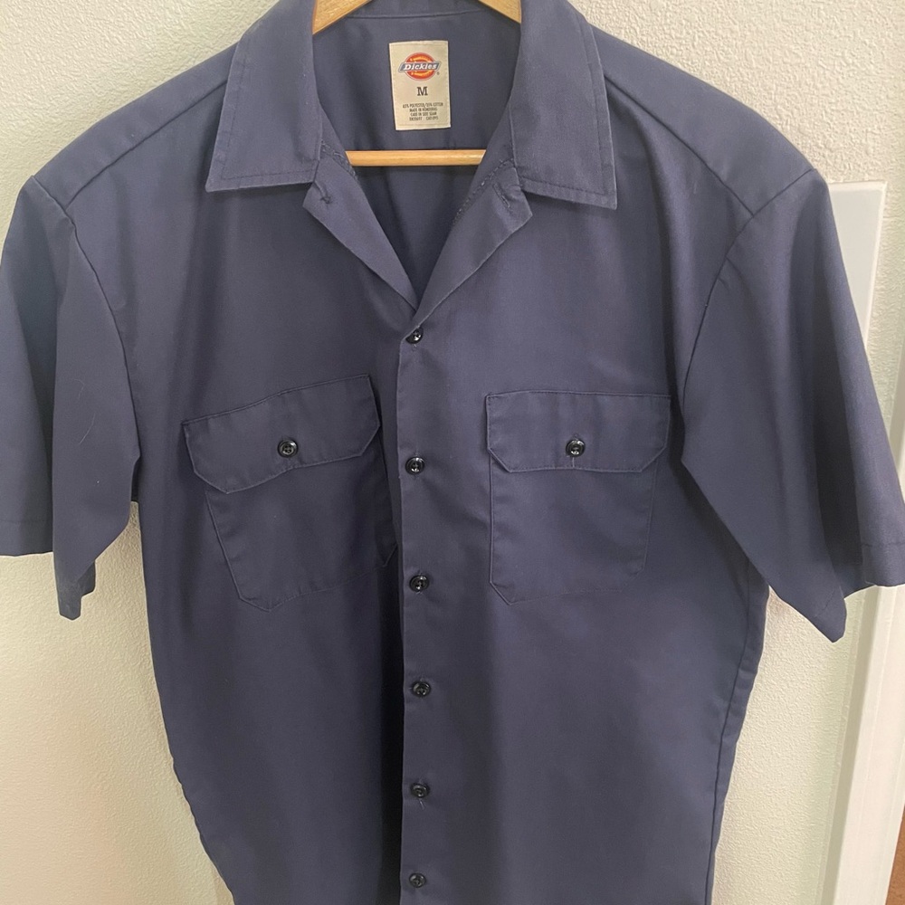 Dickies Men's Navy Blue Work Shirt